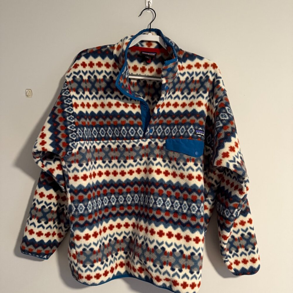 Patagonia Pullover Mens Synchilla Snap-T Fleece Aztec Cliff Underwater